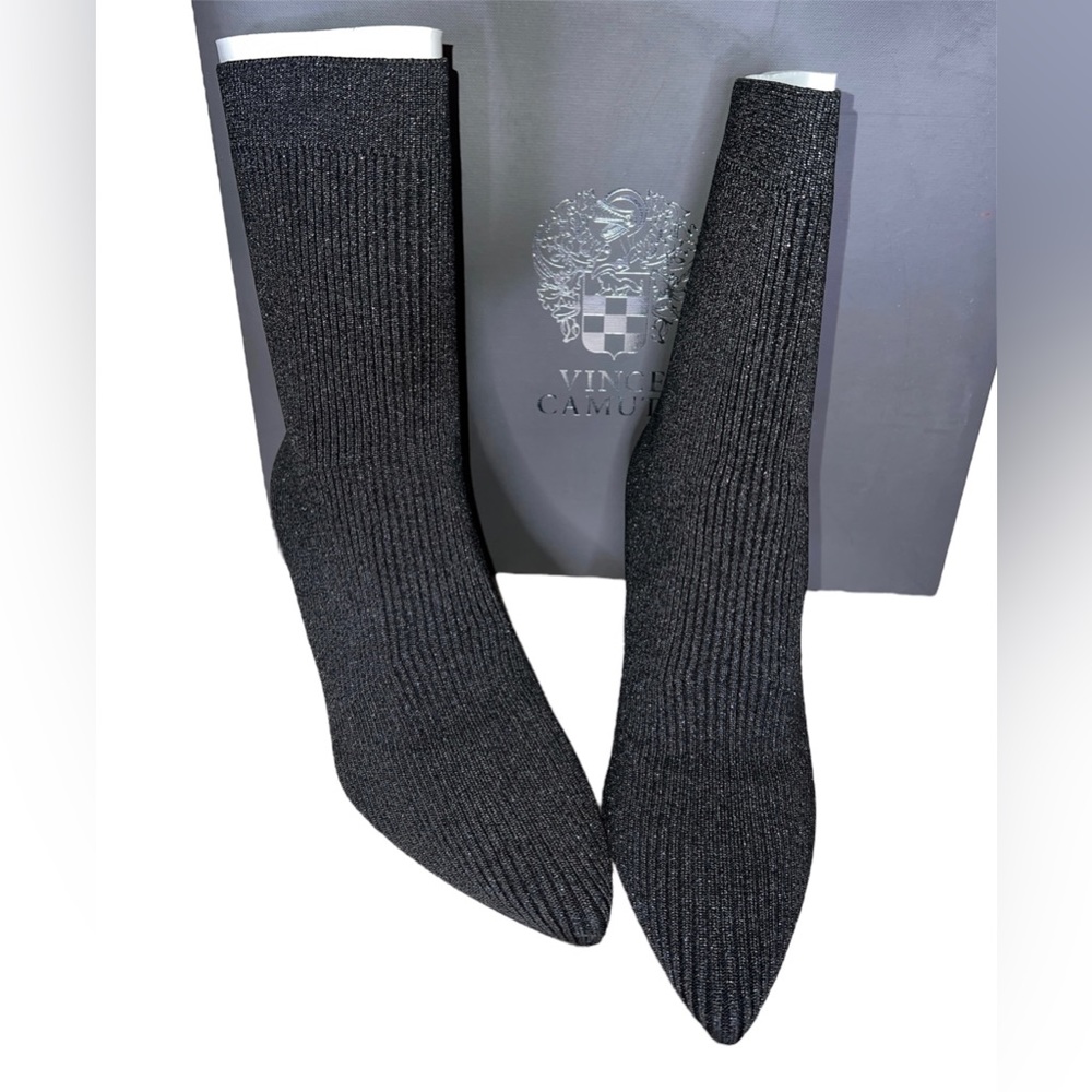 🖤 Black Knit Sock Heeled Boots
